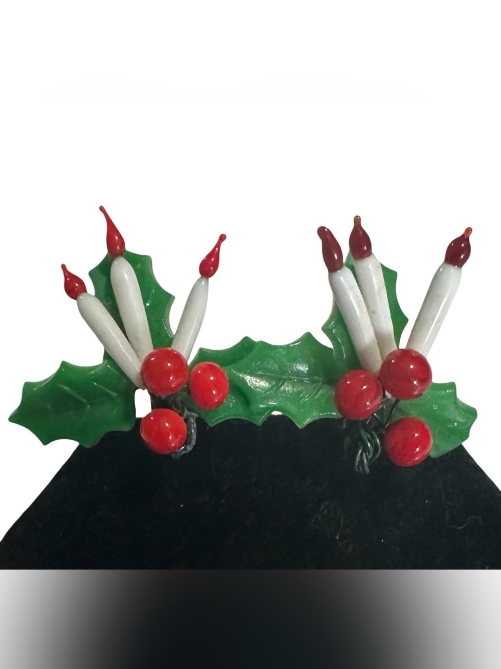 Holiday Holly Candle Cluster Decorative Accent in Green and Red